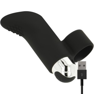 Ohmama Rechargeable Textured Tip Stimulating Finger 8 Cm Black