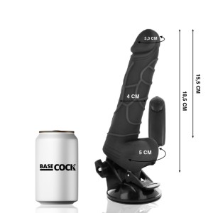 Basecock Realistic Vibrator Remote Control Black 18.5 Cm -o- 4cm