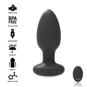 Black&silver Wells Plug Silicone Anal Rotator Remote Control