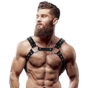 Fetish Submissive Attitude Mens Eco-leather Chest Harness With Studs
