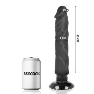 Basecock Realistic Vibrator 2-1 Black 20 Cm -o- 4 Cm