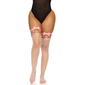Leg Avenue Vegan Leather Tigh High Garter One Size Pink