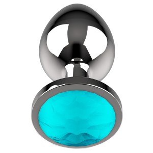 Coquette Toys Anal Plug Metal Blue Color Size M 3.5 X 8cm