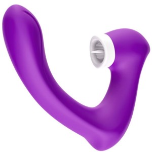 Armony Secretkiss Licking Vibrating Clit & Vibrator Curved Purple