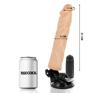 Basecock Realistic Vibrator Remote Control Flesh 21 Cm -o- 4 Cm