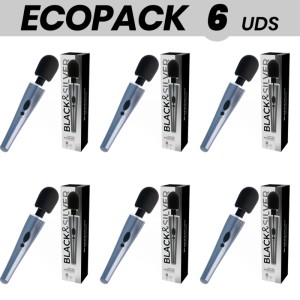 Ecopack 6 Units Black&silver Dexter Massage Wand