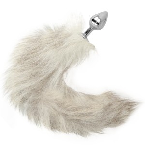 Darkness White Tail Butt Plug 7 Cm