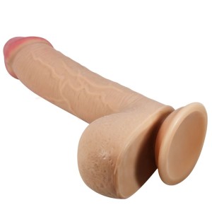 Pretty Love Sliding Skin Series Realistic Dildo With Sliding Skin Suction Cup Flesh 23.4 Cm