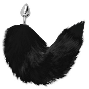 Darkness Silver Anal Plug 8 Cm With Black Tail
