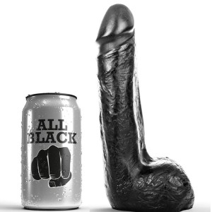 All Black Soft Black Realistic Dildo 20 Cm