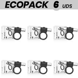 Ecopack 6 Units Black&silver Cameron Rechargeable Ring Silver