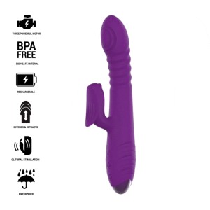 Intense Iggy Multifunction Rechargeable Vibrator Up & Down With Clitoral Stimulator Purple