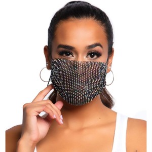 Leg Avenue Harlow Rhinest Face Mask Black