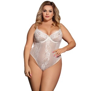 Queen Lingerie White Teddy Plus Size