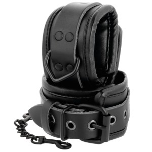 Darkness Adjustable Black Leather Hands Handcuffs
