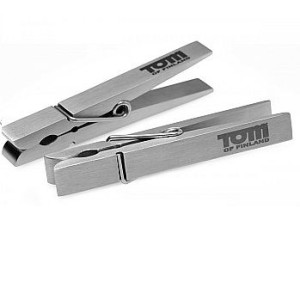 Tom Of Finland  Pin Stainless Steel Nipple Clamps Silver