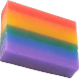 Pride Fruity Scented Shiny Soap With White Ceramic Soap Dish