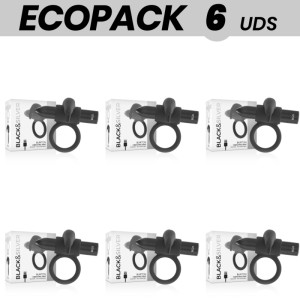 Ecopack 6 Units Black&silver Burton Ring 10 Vibration Modes Black