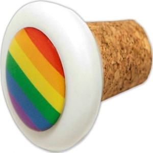 Pride Round Cork Ceramic Stopper With Lgbt Flag