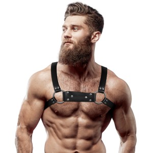 Fetish Submissive Attitude Mens Eco-leather Bulldog Chest Harness Size M/l