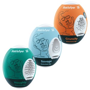 Satisfyer 3 Masturbator Eggs Naughty, Savage & Crunchy
