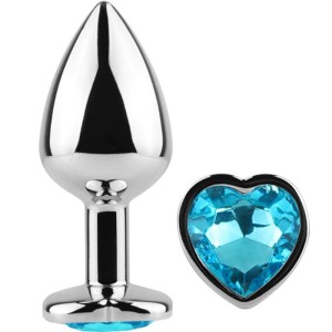 Secretplay Metal Butt Plug Blue Heart Small Size 7 Cm