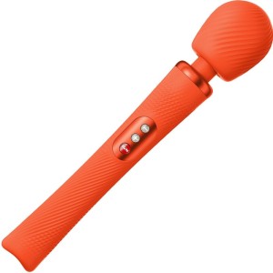 Fun Factory Vim Silicone Rechargeable Vibrating Weighted Rumble Wand Sunrise Orange