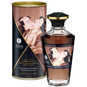 Shunga Massage Oil With Heat Effect Intense Chocolate Flavor 100 Ml
