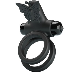 Pretty Love Double Vibrating Ring With Black Stimulator