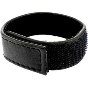 Leather Body Adjustable Leather Strap With Velcro For Penis Black