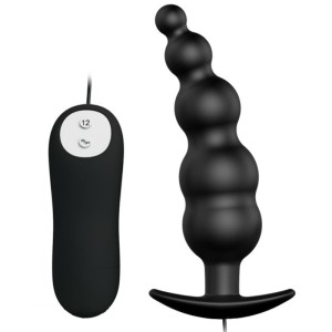Pretty Love Anal Plug Silicone Extra Stimulation And 12 Vibration Modes Black