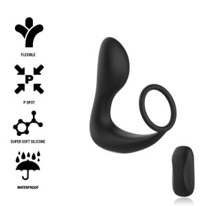 Black&silver Remote Control Anal Massager Rechargeable Silicone Black