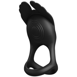 Pretty Love Silas Vibrant Penis Ring 7 Vibrations Black Silicone