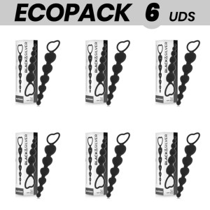 Ecopack 6 Units Black&silver Mila Anal Heart Chain 18 Cm