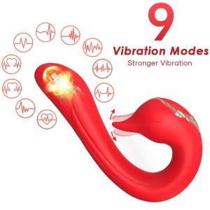 Armony Delfin Vibrator Multiposition & Heat Effect Red