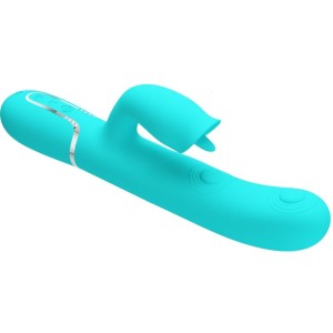 Pretty Love Rabbit Vibrator With Licking Aqua Green