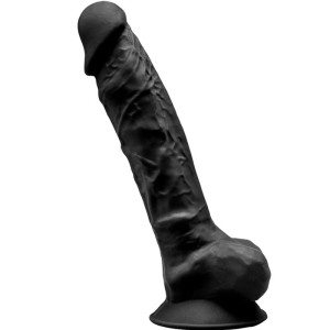 Silexd Model 1 Realistic Penis Premium Silexpan Silicone Black 20 Cm