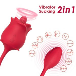 Armony Rose 2 In 1 Suction Stimulator & Vibrator 10 Modes With Red Tail