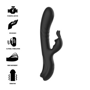 Black&silver Jamie Rechargeable Silicone Rabbit Stimulator Black