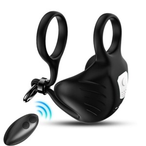 Armony Manta Scrotum Vibrator Ring Remote Control Black