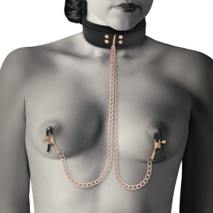 Coquette Chic Desire Fantasy Nipple Clamp Necklace With Neoprene Lining