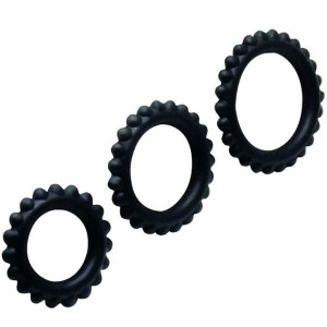 Baile Titan Set 3pcs Cock Ring Black 2.8 + 2.4 + 1.9 Cm