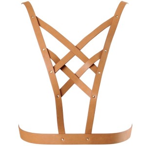 Bijoux Indiscrets Maze Cross Cleavage Harness Brown