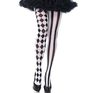 Leg Avenue Black/white Harlequin Tights