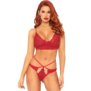 Leg Avenue 2 Pieces Set Lace Bralette And Thong S/m