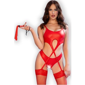 Chilirose Cr 4625 Set Four Pieces Crotchless Red M