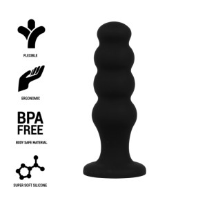 Black&silver Scott Premium Silicone Anal Plug Black