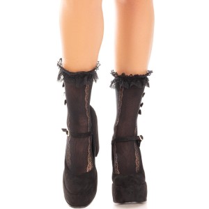 Leg Avenue Ankle Socks With Ruffles Black