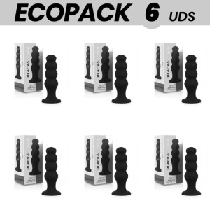 Ecopack 6 Units Black&silver Scott Anal Plug Premium Silicone Black