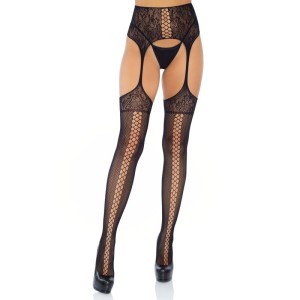 Leg Avenue Lace Up Garterbelt Stockings
